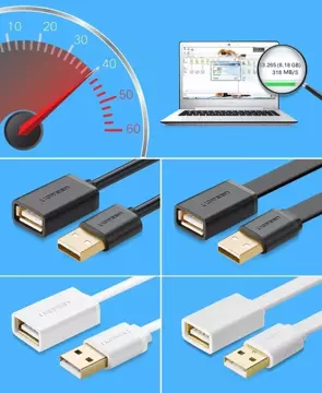 UGREEN kabel USB (samice) - USB (samec) adaptérový kabel 2m černý (10316)