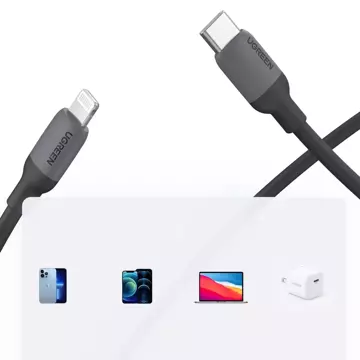 UGREEN kabel pro rychlé nabíjení USB Type C - Lightning (MFI certifikovaný) čip C94 Power Delivery 1m černý (US387 20304)