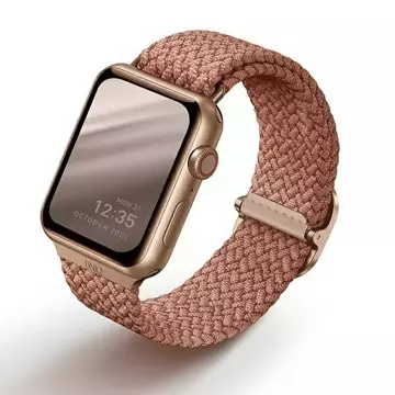 UNIQ Aspen řemínek pro Apple Watch 44/42/45 mm Series 4/5/6/7/8/SE/SE2 Splétaný růžový/grapefruitově růžový