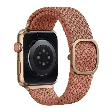 UNIQ Aspen řemínek pro Apple Watch 44/42/45 mm Series 4/5/6/7/8/SE/SE2 Splétaný růžový/grapefruitově růžový