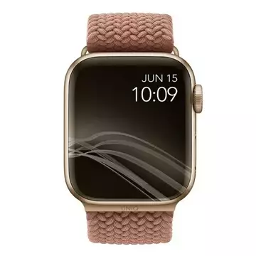 UNIQ Aspen řemínek pro Apple Watch 44/42/45 mm Series 4/5/6/7/8/SE/SE2 Splétaný růžový/grapefruitově růžový