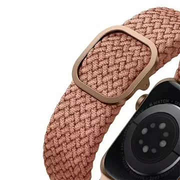 UNIQ Aspen řemínek pro Apple Watch 44/42/45 mm Series 4/5/6/7/8/SE/SE2 Splétaný růžový/grapefruitově růžový