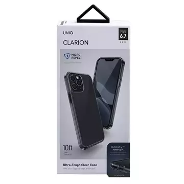 UNIQ Clarion iPhone pouzdro pro 12 Pro Max 6,7" černý/parní kouř Antimikrobiální