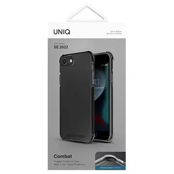 UNIQ Combat pouzdro na telefon Apple iPhone SE 2022 / SE 2020 /7/8 černá/karbonově černá