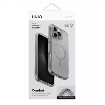 UNIQ Combat pouzdro pro iPhone 16 Pro Max 6,9" Magclick Charging Grey/Stone Grey