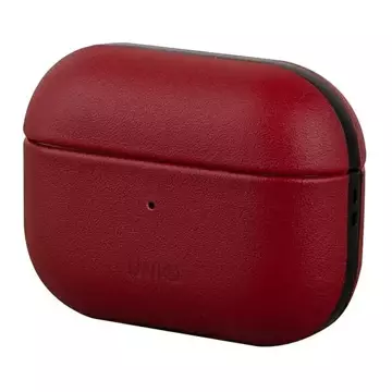 UNIQ Ochranné pouzdro na sluchátka Terra Case pro Apple AirPods Pro Genuine Leather červená/červená