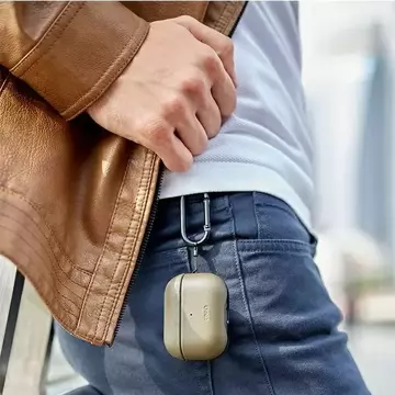 UNIQ Ochranné pouzdro na sluchátka Terra Case pro Apple AirPods Pro Genuine Leather červená/červená