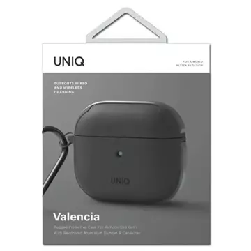 UNIQ Ochranné pouzdro na sluchátka Valencia Case pro Apple AirPods 3 šedá/šedá Antimikrobiální