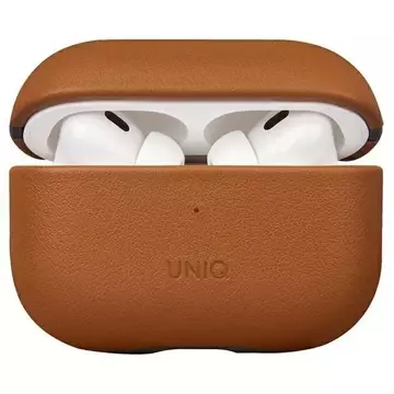 UNIQ Terra ochranné pouzdro na sluchátka pro AirPods Pro 2. generace z pravé kůže hnědá/karamelově hnědá