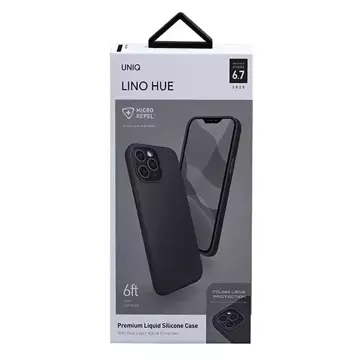 UNIQ etui Lino Hue iPhone 12 Pro Max 6,7" černý/inkoust černý Antimikrobiální