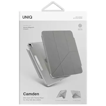 UNIQ obal na tablet Camden pro iPad 10. generace (2022) fosilně šedá/šedá Antimikrobiální