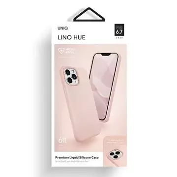 UNIQ pouzdro Lino Hue iPhone 12 Pro Max 6,7" růžová / tvářenka růžová Antimikrobiální