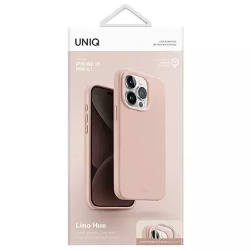 UNIQ pouzdro Lino Hue pro iPhone 15 Pro 6.1" Magclick Charging růžová/červená růžová