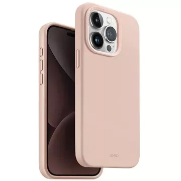 UNIQ pouzdro Lino Hue pro iPhone 15 Pro 6.1" Magclick Charging růžová/červená růžová