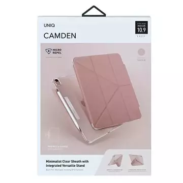 UNIQ pouzdro pro Camden iPad Air 10,9" (2020) růžová / pivoňka růžová Antimikrobiální