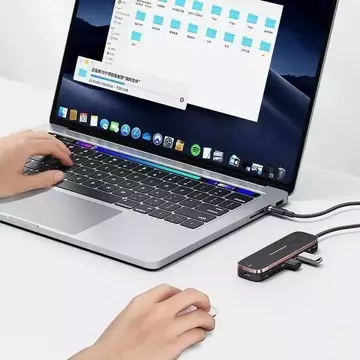 USAMS Adaptér HUB 2xUSB USB-C HDMI Micro SD SD černá/černá SJ575HUB01 (US-SJ575)