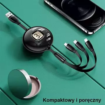 USAMS Kabel U69 3w1 1m niebieski/modrý (lightning/microUSB/USB-C)