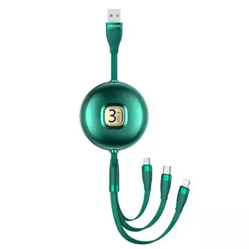 USAMS Kabel U69 3w1 1m zielony/zelený (lightning/microUSB/USB-C)