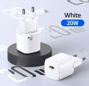 USAMS Nástěnná nabíječka 1x USB-C T36 mini 20W (pouze hlava) PD3.0 Fast Charging bílá/bílá CC124TC02 (US-CC124)