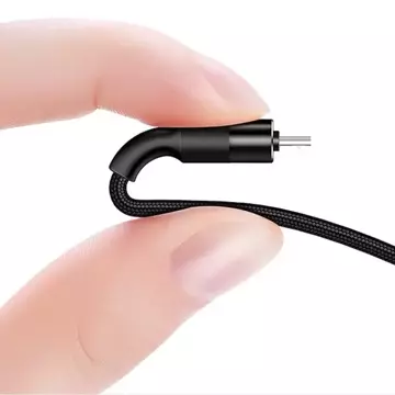 USAMS Pletený kabel U5 2A micro USB černý/černý 1,2m SJ224USB01 (US-SJ224)