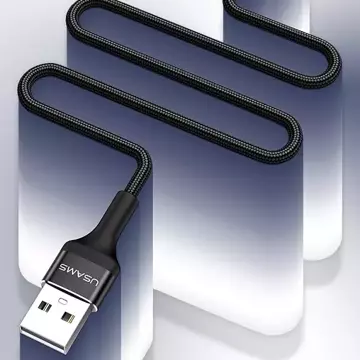 USAMS Pletený kabel U5 2A micro USB černý/černý 1,2m SJ224USB01 (US-SJ224)