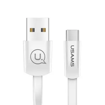 USAMS U2 USB-C plochý kabel 1,2m bílý