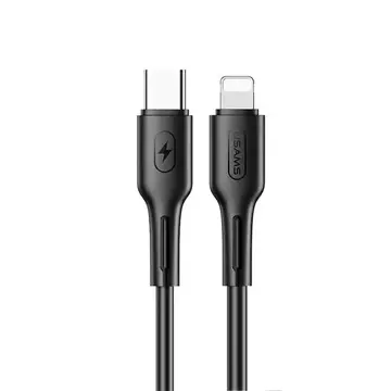 USAMS kabel U43 USB-C to Lightning 30W PD 1,2m černý