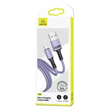 USAMS kabel U52 microUSB 2A Fast Charge 1m fialový