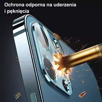 USAMS sklo objektivu fotoaparátu pro iPhone 12 kovový BH703JTT03 (US-BH703) červený/červený