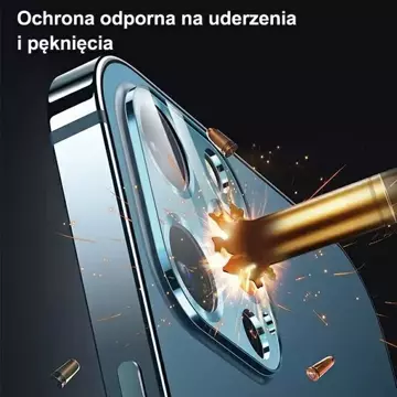 USAMS sklo objektivu fotoaparátu pro iPhone 12 mini kovový BH706JTT03 (US-BH706) červený/červený