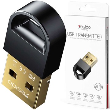 USB Bluetooth 5.1 Mini Transmitter Receiver Adapter pro počítačový notebook Yesido YAU34 Black