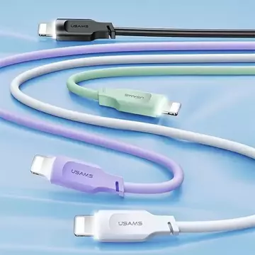 USMAS USB-C to Lightning PD Fast Charging kabel 1,2m fialový