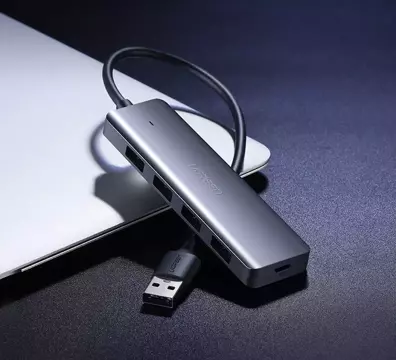 Ugreen USB HUB – 4x USB 3.2 Gen 1 s micro USB napájecím portem šedý (CM219 50985)