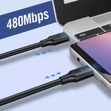 Ugreen USB Type C nabíjecí a datový kabel 3A 2m černý (US286)