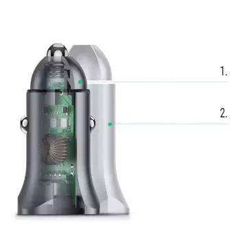 Ugreen nabíječka do auta USB Type C / USB 24W Power Delivery Quick Charge šedá (30780)