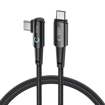 Úhlový kabel USB Typ C - USB Typ C UltraBoost "L" 60W/6A 100 cm Šedý