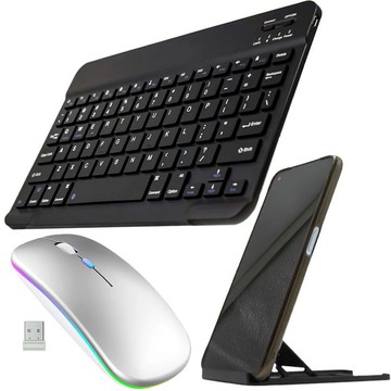 Univerzální 10" Bluetooth bezdrátová klávesnice Slim LED Mouse Nastavitelný stojan