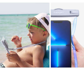 Univerzální x2 vodotěsné pouzdro pro telefon 6,8 Spigen A601 IPX8 Aqua Blue