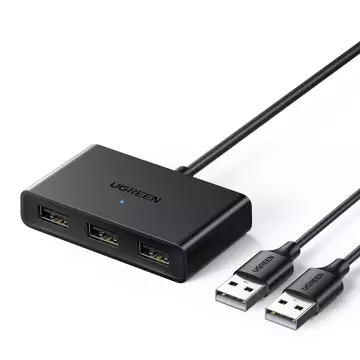 Uzelená spínací skříňka adaptéru USB 2 vstupy - 3 výstupy černá (CM409)