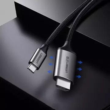 Uzelený kabel HDMI - USB Typ C 4K 60 Hz 1,5 m černo-šedý (MM142 50570)