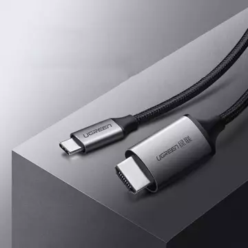 Uzelený kabel HDMI - USB Typ C 4K 60 Hz 1,5 m černo-šedý (MM142 50570)