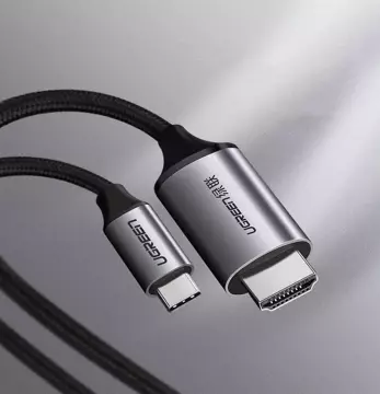 Uzelený kabel HDMI - USB Typ C 4K 60 Hz 1,5 m černo-šedý (MM142 50570)