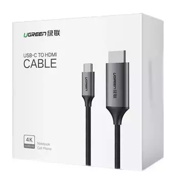 Uzelený kabel HDMI - USB Typ C 4K 60 Hz 1,5 m černo-šedý (MM142 50570)