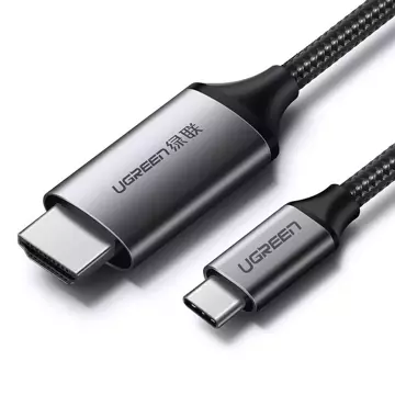 Uzelený kabel HDMI - USB Typ C 4K 60 Hz 1,5 m černo-šedý (MM142 50570)