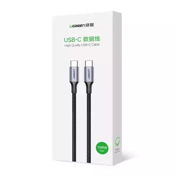 Uzelený kabel USB Typ C - USB Typ C 5 A 100 W Napájení Rychlé nabíjení 3.0 FCP 480 Mb/s 2 m šedý (70429 US316)