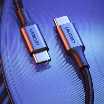 Uzelený kabel USB Typ C - USB Typ C 5 A 100 W Napájení Rychlé nabíjení 3.0 FCP 480 Mb/s 2 m šedý (70429 US316)