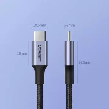 Uzelený kabel USB Typ C - USB Typ C 5 A 100 W Napájení Rychlé nabíjení 3.0 FCP 480 Mb/s 2 m šedý (70429 US316)