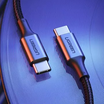 Uzelený kabel USB Typ C - USB Typ C Napájení 100W Rychlé nabíjení FCP 5A 3m šedý (90120 US316)