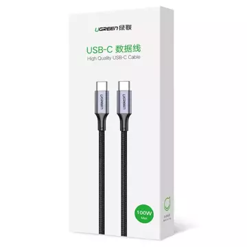 Uzelený kabel USB Typ C - USB Typ C Napájení 100W Rychlé nabíjení FCP 5A 3m šedý (90120 US316)