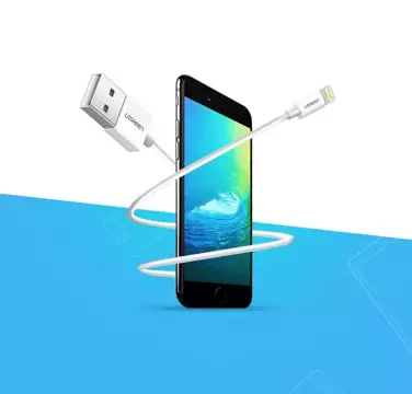 Uzelený kabel USB kabel - Lightning MFI 1m 2,4A bílý (20728)